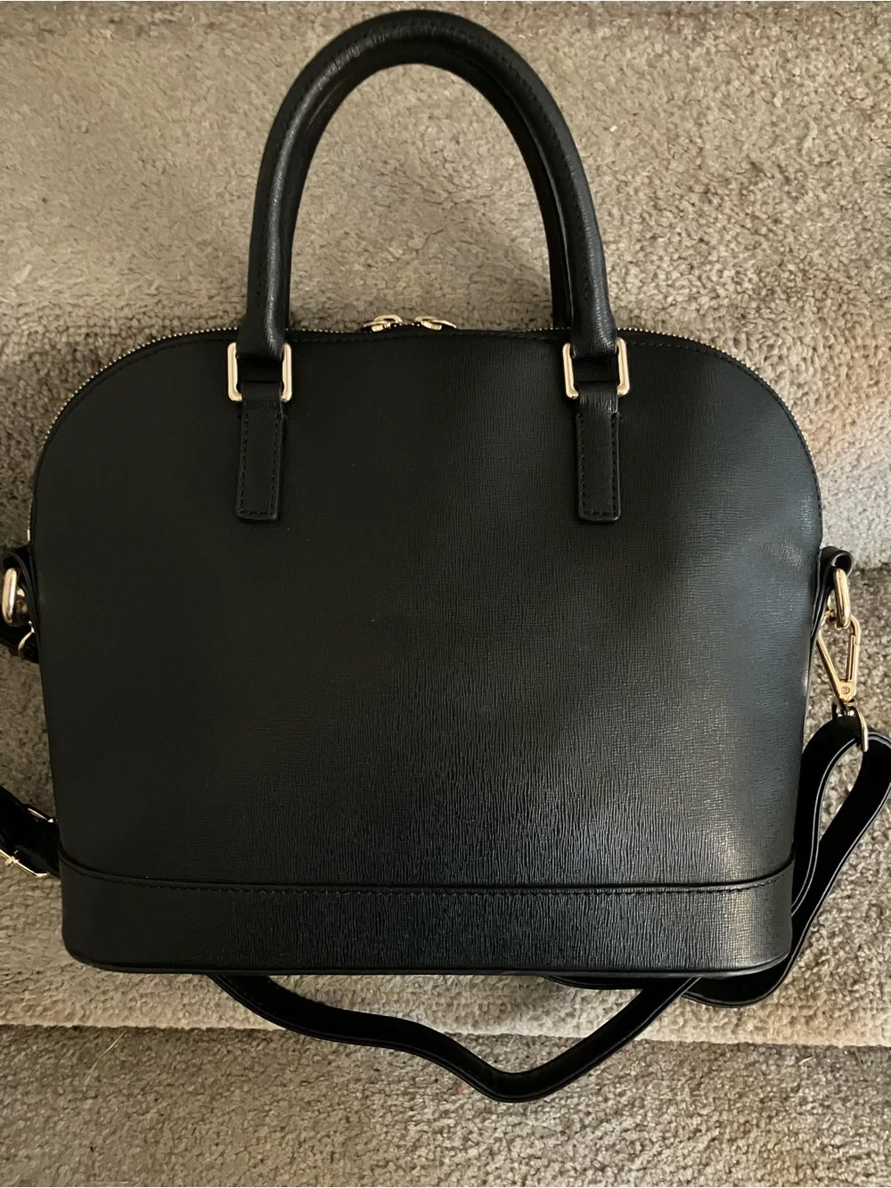 BEAUTIFUL CONDITION!DOONEY & BOURKE SAFFIANO LEATHER DOMED ZIP SATCHEL CROSSBODY